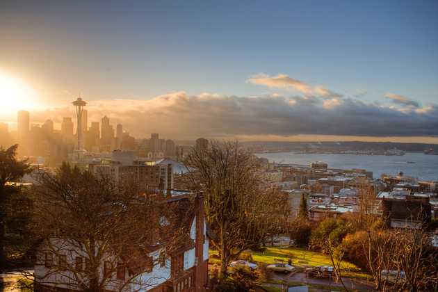 Sun Rising in Seattle